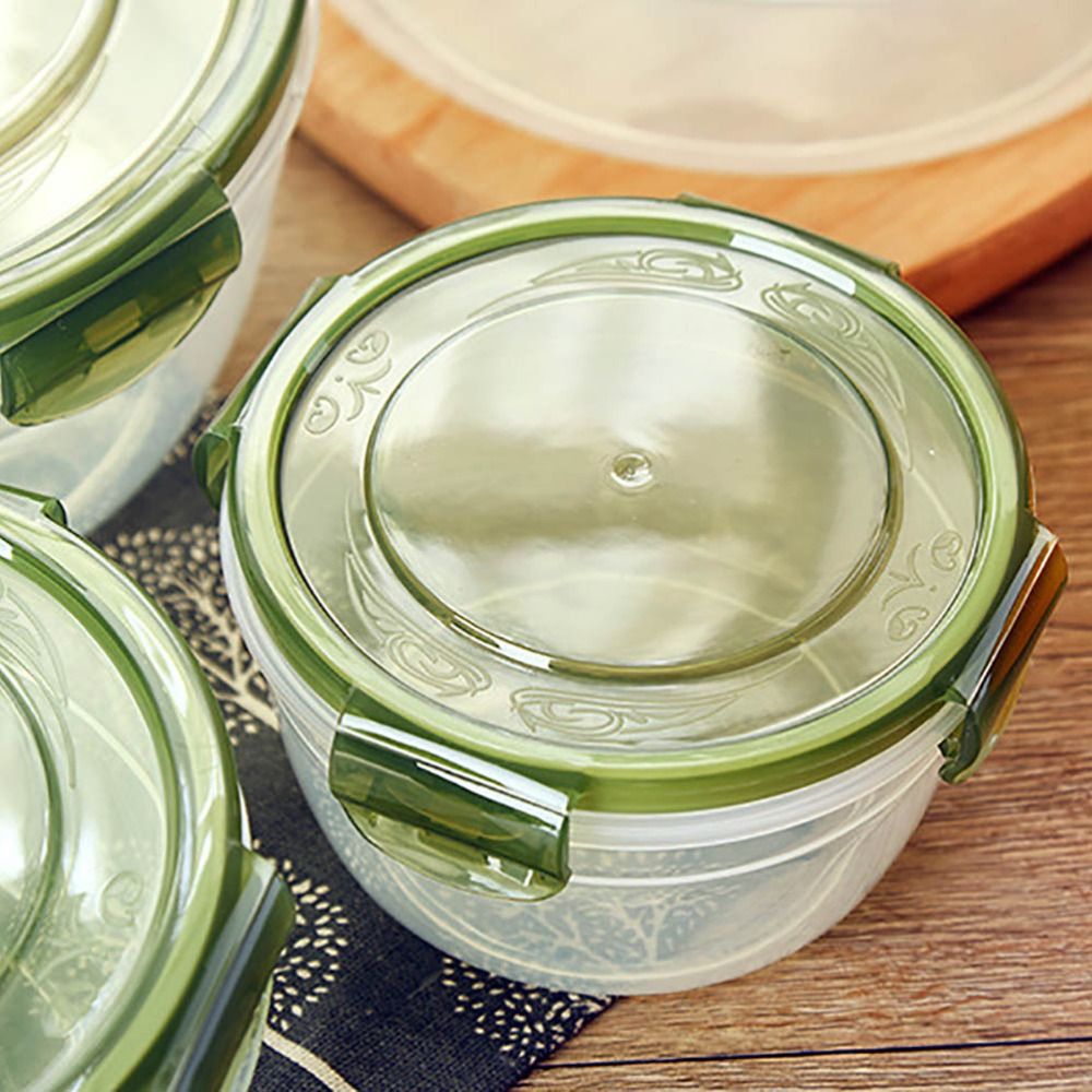 Meal Prep Glass Containers Oven Safe - 1/4 Stuks Veilige Plastic Ronde Opbergdoos