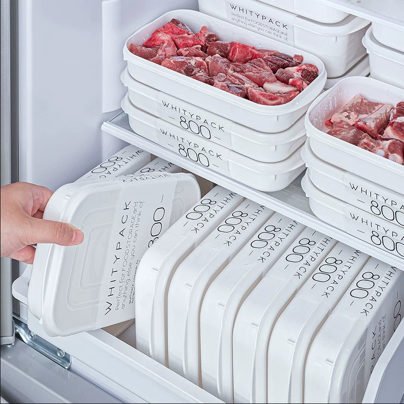 Meal Prep Containers Xl - 4-delige voedselbewaarbak voor de koelkast, witte