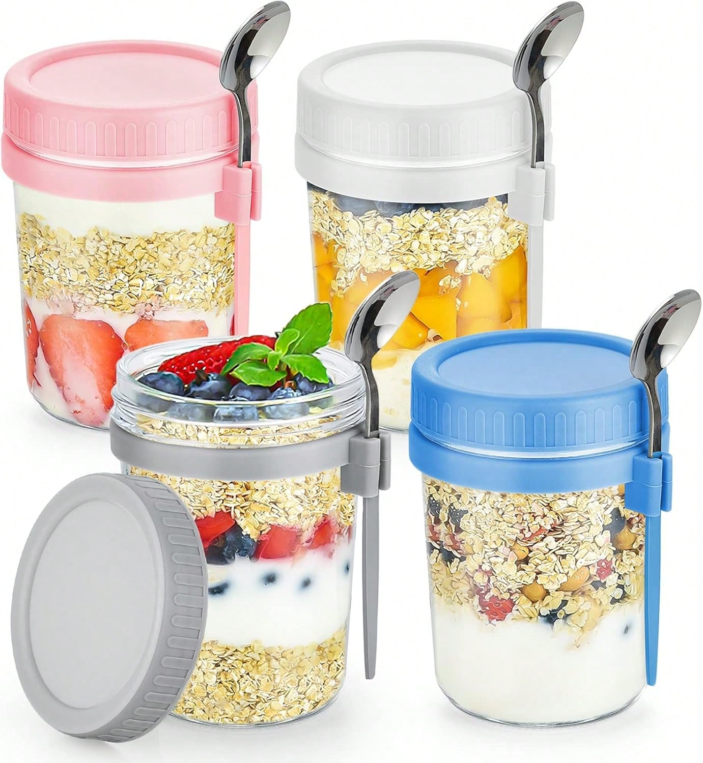 Meal Prep Kit - 4-pack Overnight Oats containers met deksels