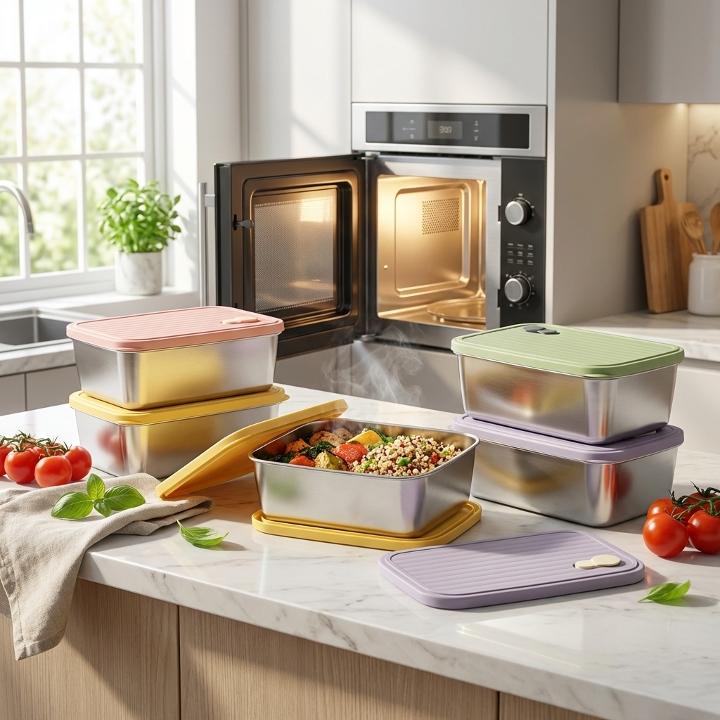Meal Prep Box - Grote capaciteit voedselcontainer met deksel, herbruikbaar,