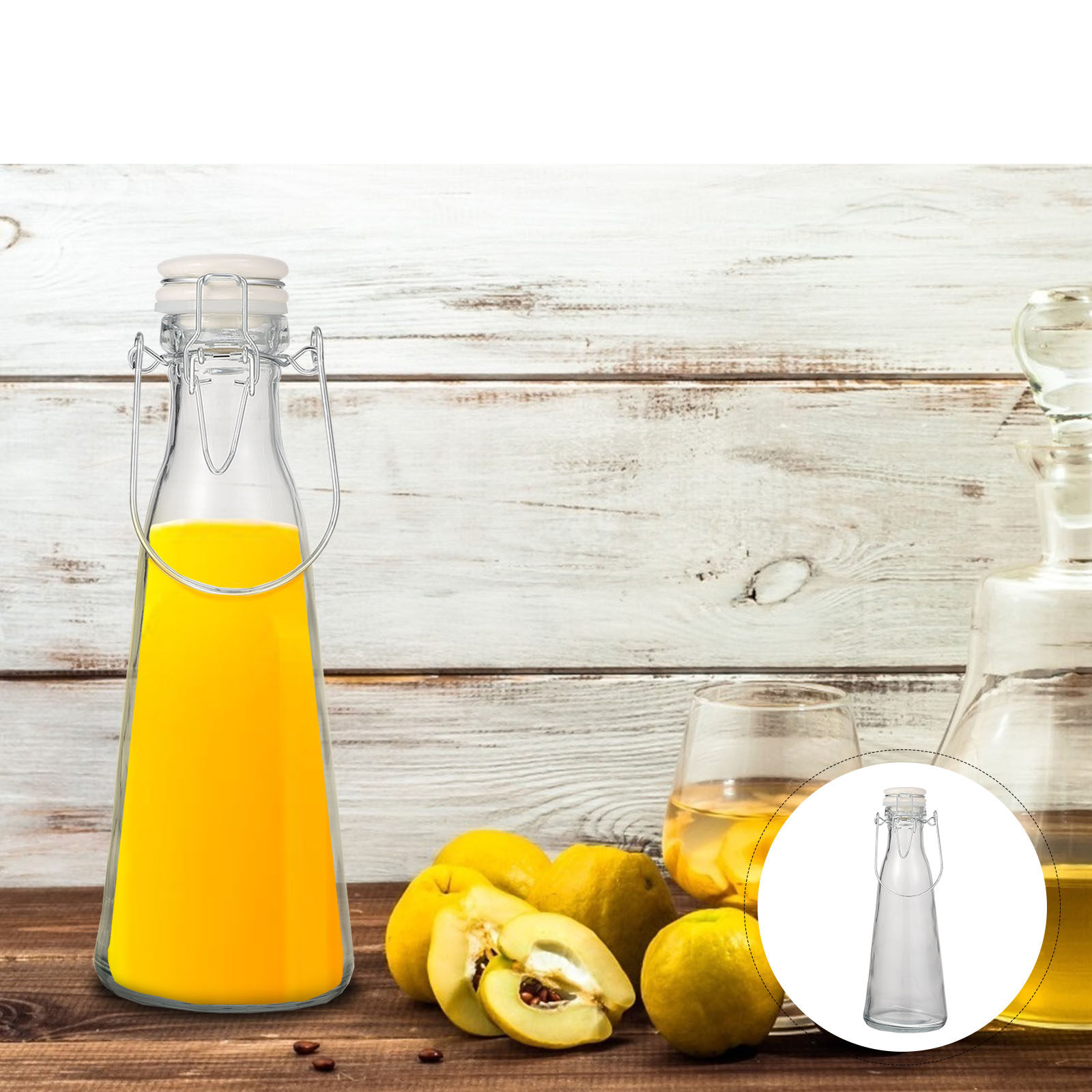 Glass Container Set - 2-delige set transparante glazen flessen met
