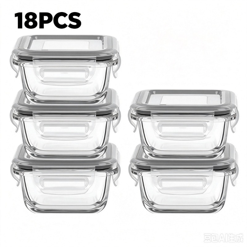 Meal Prep Glass Containers Oven Safe - Glazen voedselbewaarcontainers set 18 stuks, luchtdichte