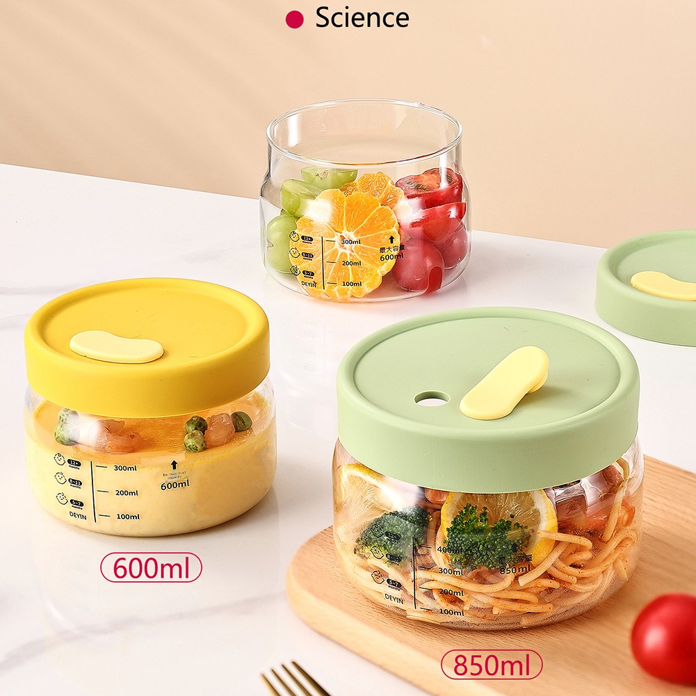 Meal Prep Glass Containers Oven Safe - 600-850 ml Glazen Voedselopslagcontainer Luchtdicht Lekvrij