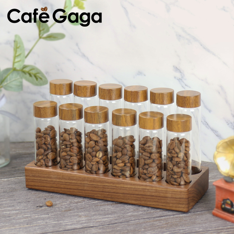 Glass Container Set - Koffiebonen Opslag Container Glazen Buis Displayrek
