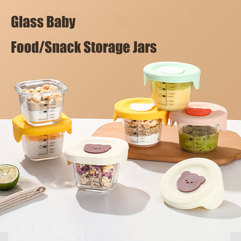 Meal Prep Glass Containers Oven Safe - 180ml Glazen Babyvoeding Opslag Potten Met