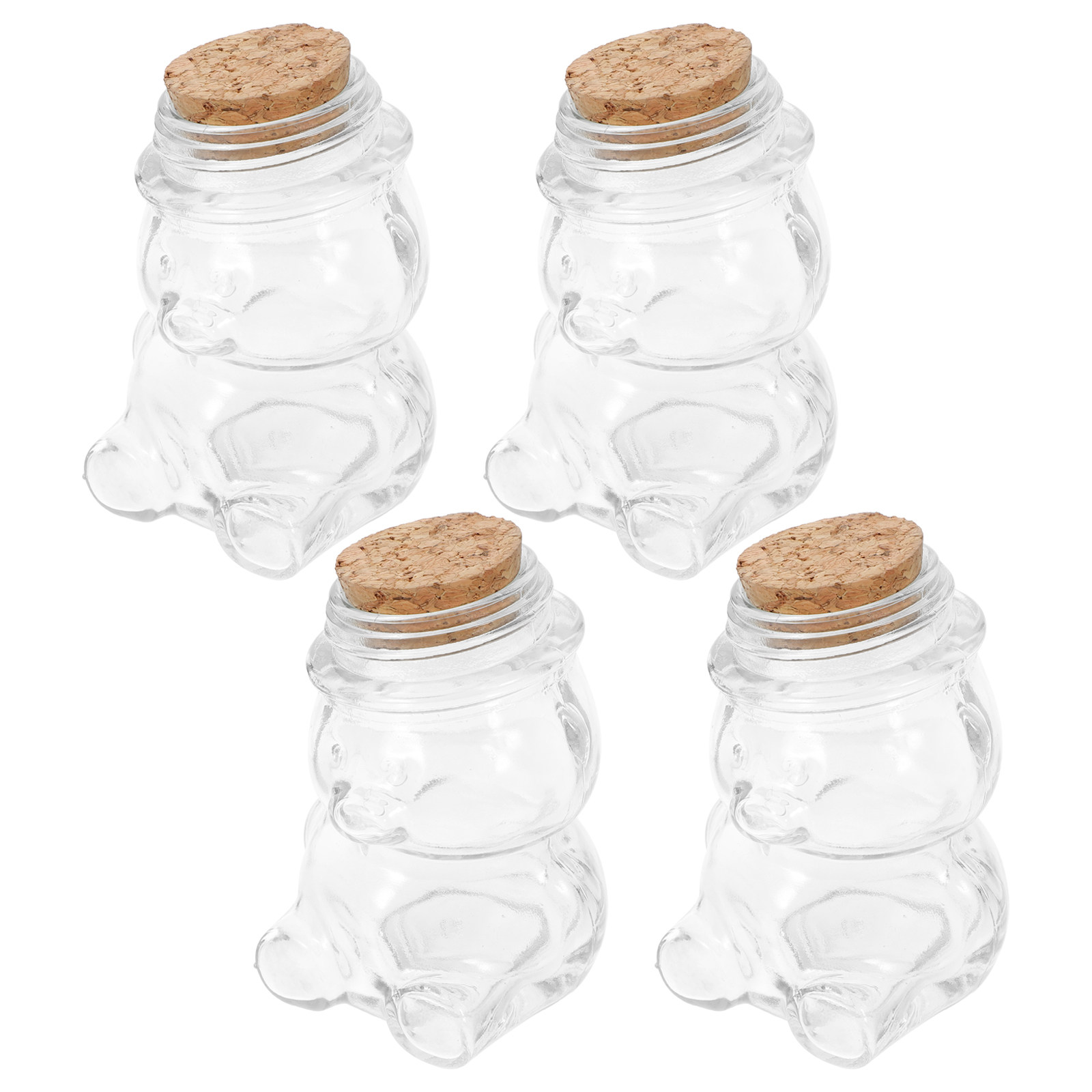 Glass Container Set - 4-delige glazen snoepkruikenset, transparante luchtdichte voedselbewaarcontainer