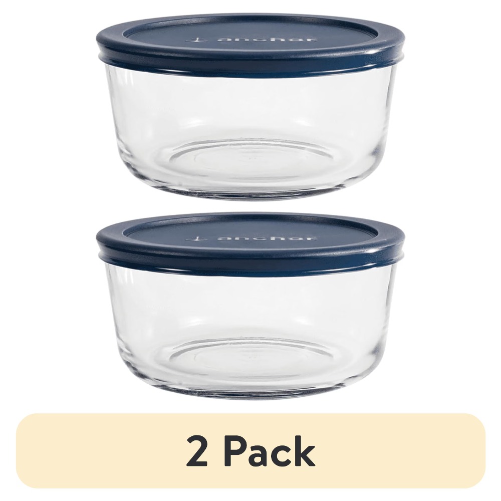 Meal Prep Glass Containers Oven Safe - 2-pack ronde glazen voedselbewaarcontainers met luchtdichte