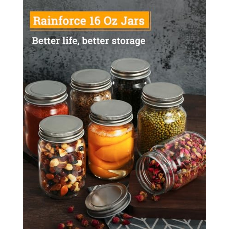 16 oz Mason Jars met deksels,  - Meal Prep Bulking recensie en prijs