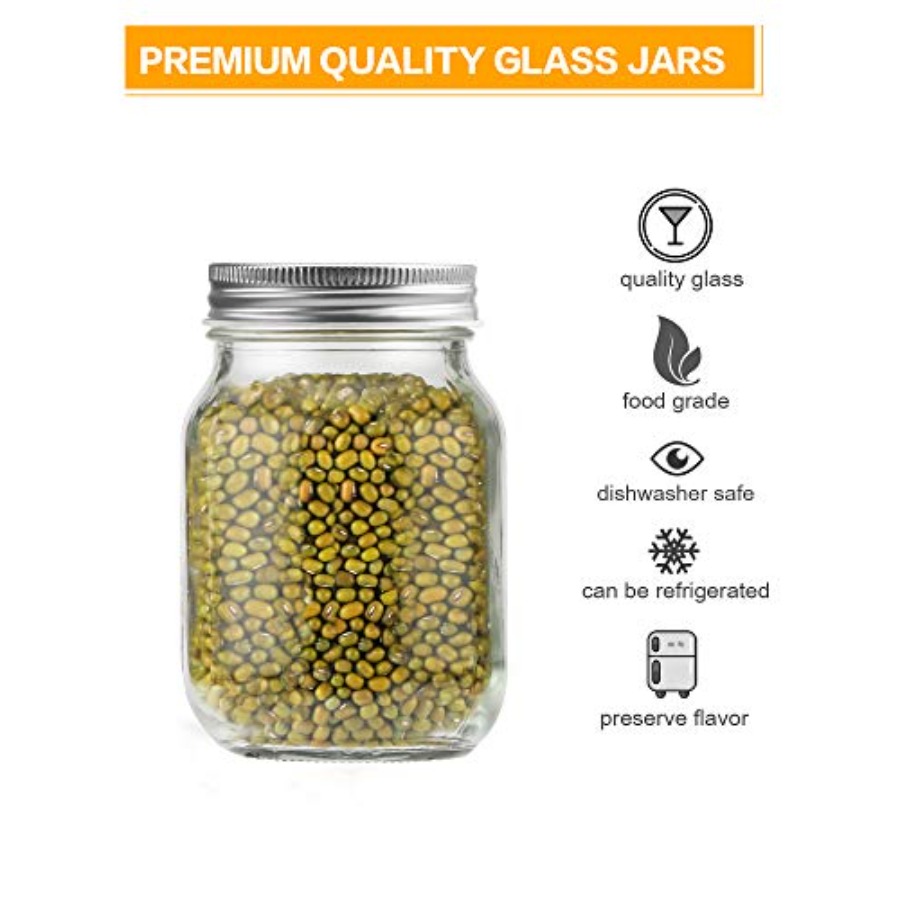 16 oz Mason Jars met deksels,  - Meal Prep Bulking recensie en prijs