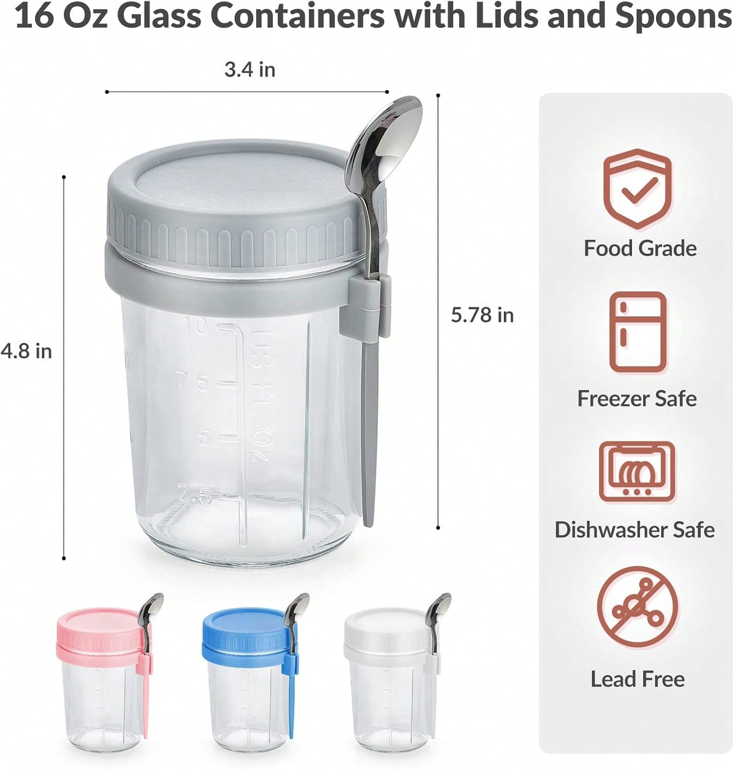 4-pack Overnight Oats containe - Meal Prep Kit recensie en prijs