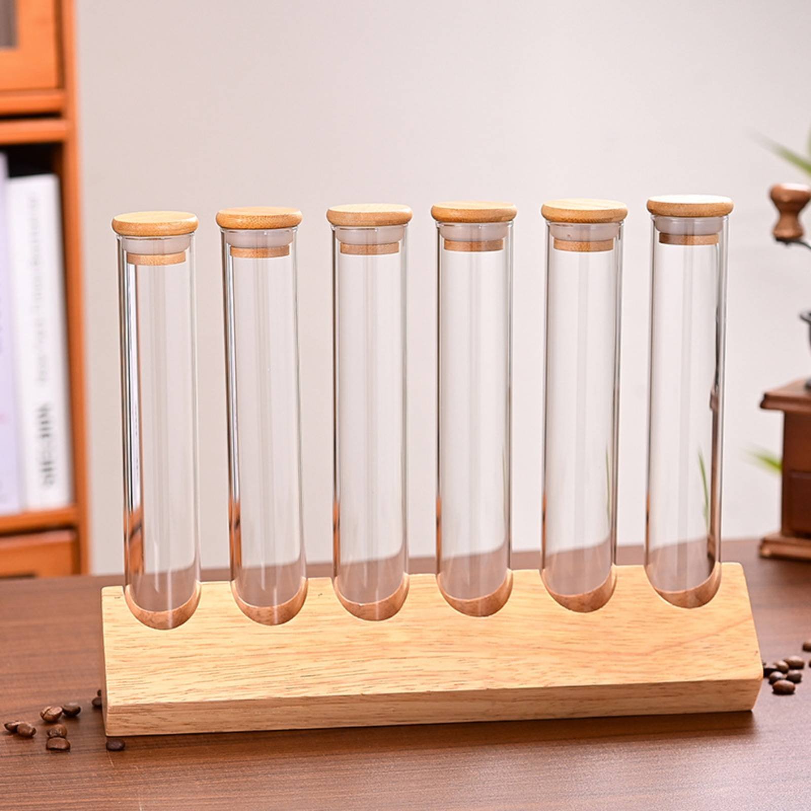 Glazen buisjes set met houten  - Glass Container Set recensie en prijs