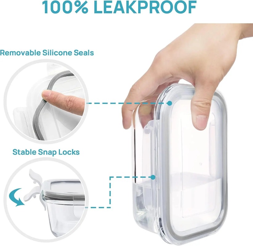 Glazen voedselbewaarcontainers - Meal Prep Glass Containers Oven Safe recensie en prijs