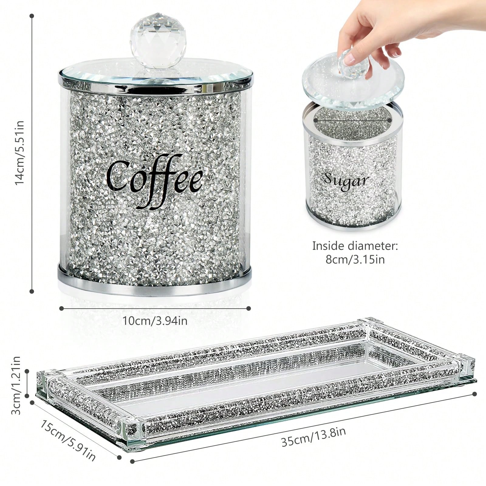Koffie Suiker Thee Blikjesset  - Glass Container Set recensie en prijs
