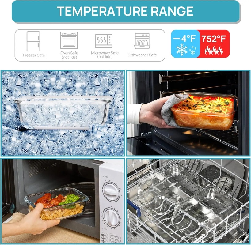 18-delige glazen voedselbewaar - Meal Prep Kit recensie en prijs
