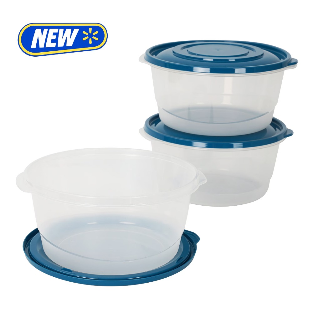 3-pack ronde plastic voedselbe - Meal Prep Bulking recensie en prijs